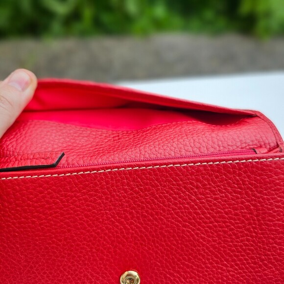 Dooney & Bourke Red Pebble Leather Wallet Clutch Pre-owned - Picture 6 of 8
